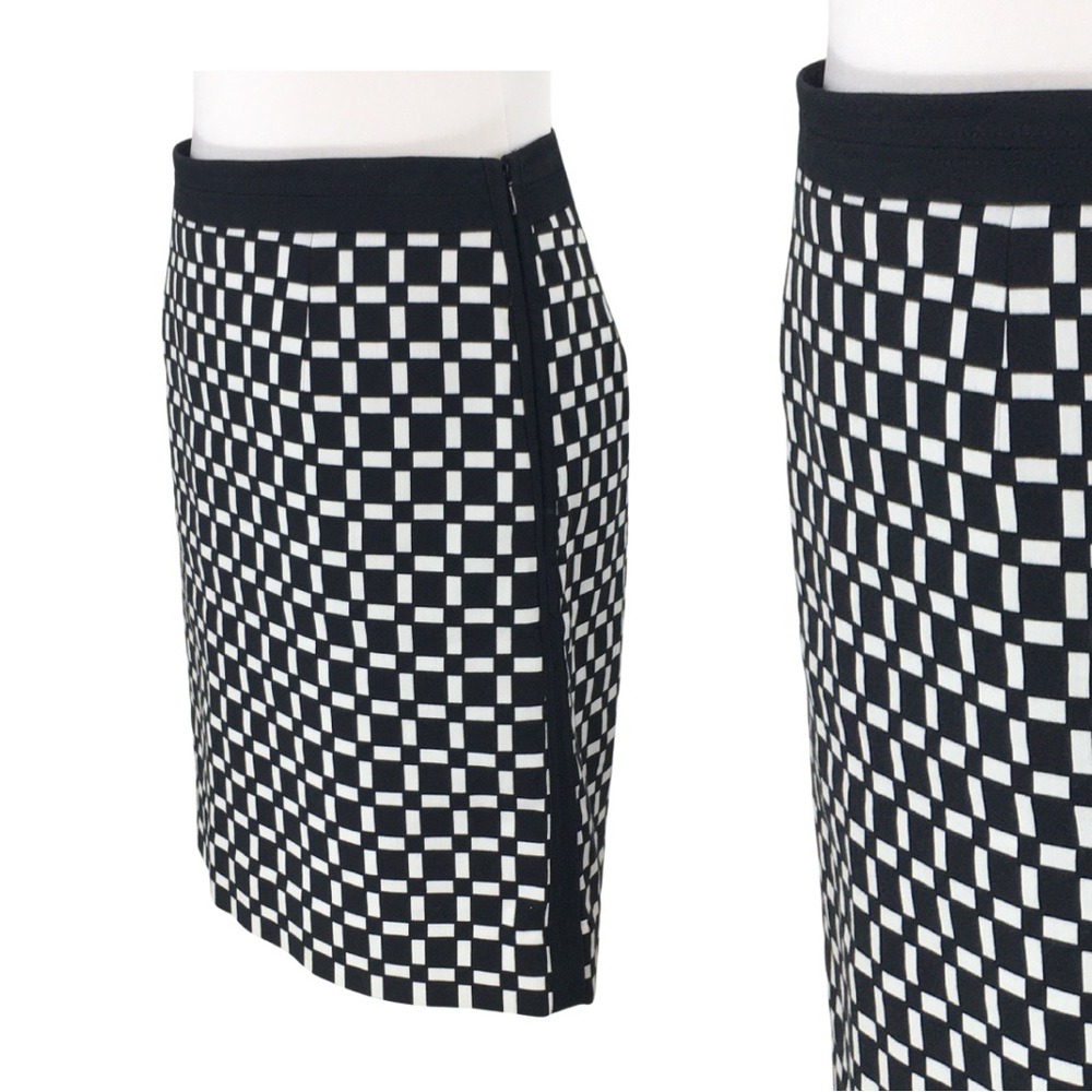 White House Black Market Full Side Zipper Geometric A-Line Midi Skirt size 6 - Picture 2 of 10